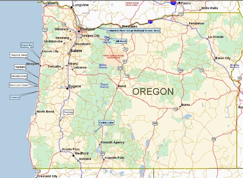 Crater Lake Oregon Map Maps - Crater Lake Oregon - Lodging, Restaurants, Things To Do